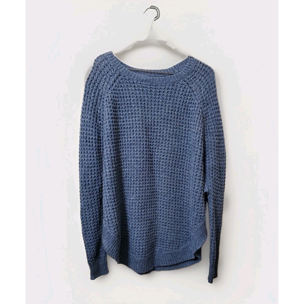 Lauren Ralph Lauren Sweater Poncho Womens‎ Extra Small Blue Basketweave Pullover
